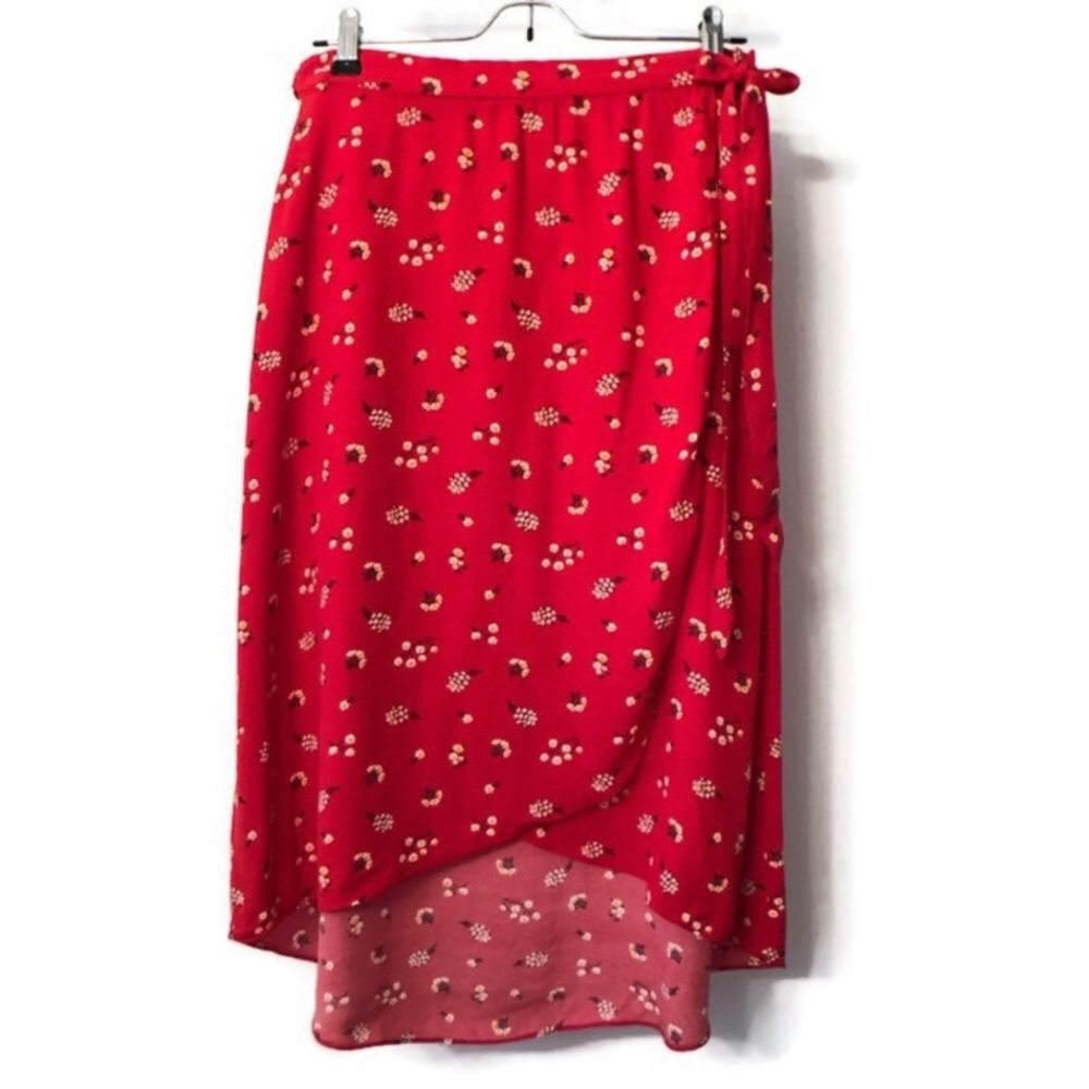 LOFT Floral Wrap Midi Skirt, Size 6